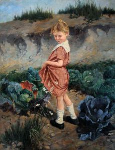 Peske_Little_Girl_in_red_Dress